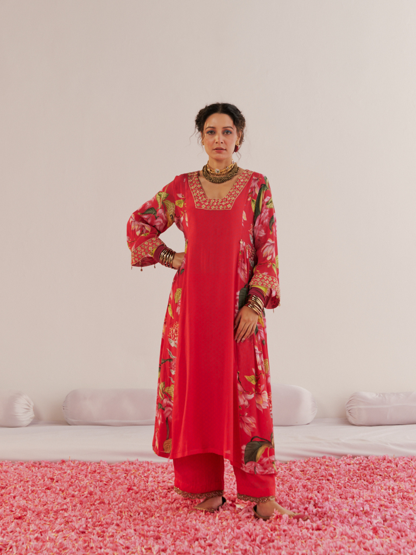 Pink Bloom Kurta set