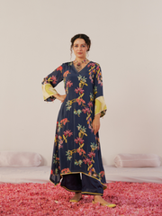 Midnight Blue A-line Kurta Set