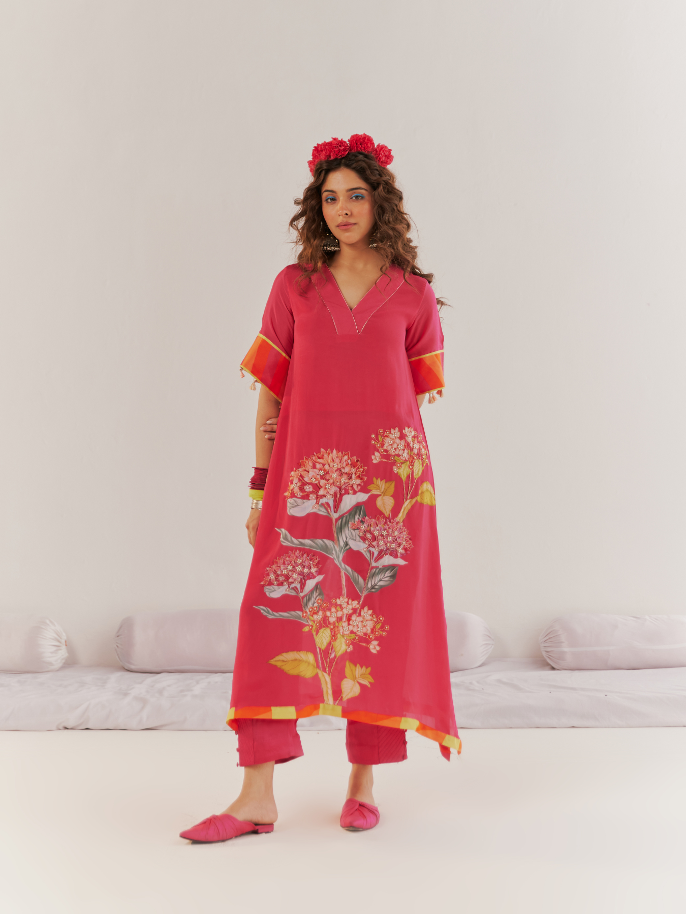 Fuschia Pink Kaftan Set