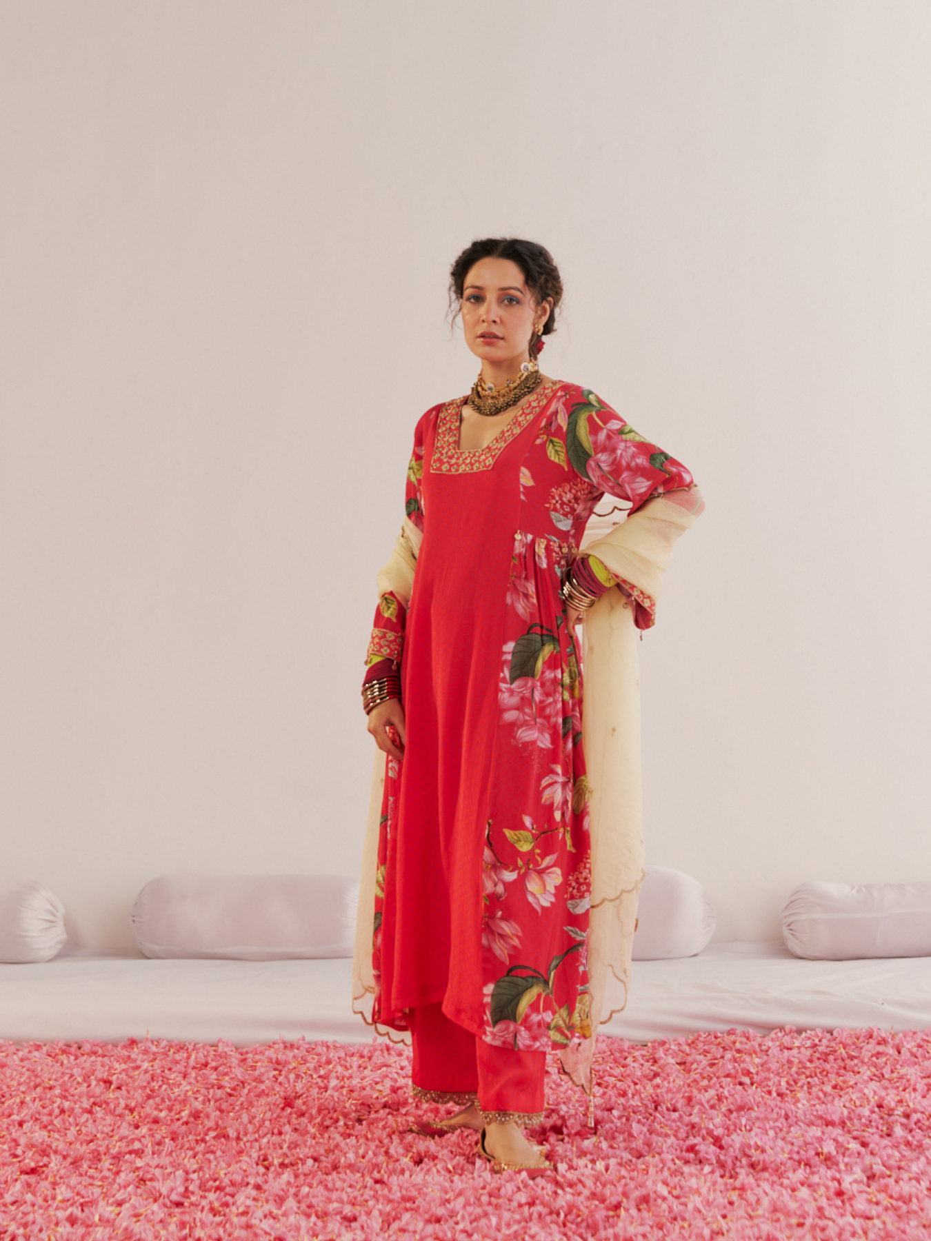 Pink Bloom Kurta set