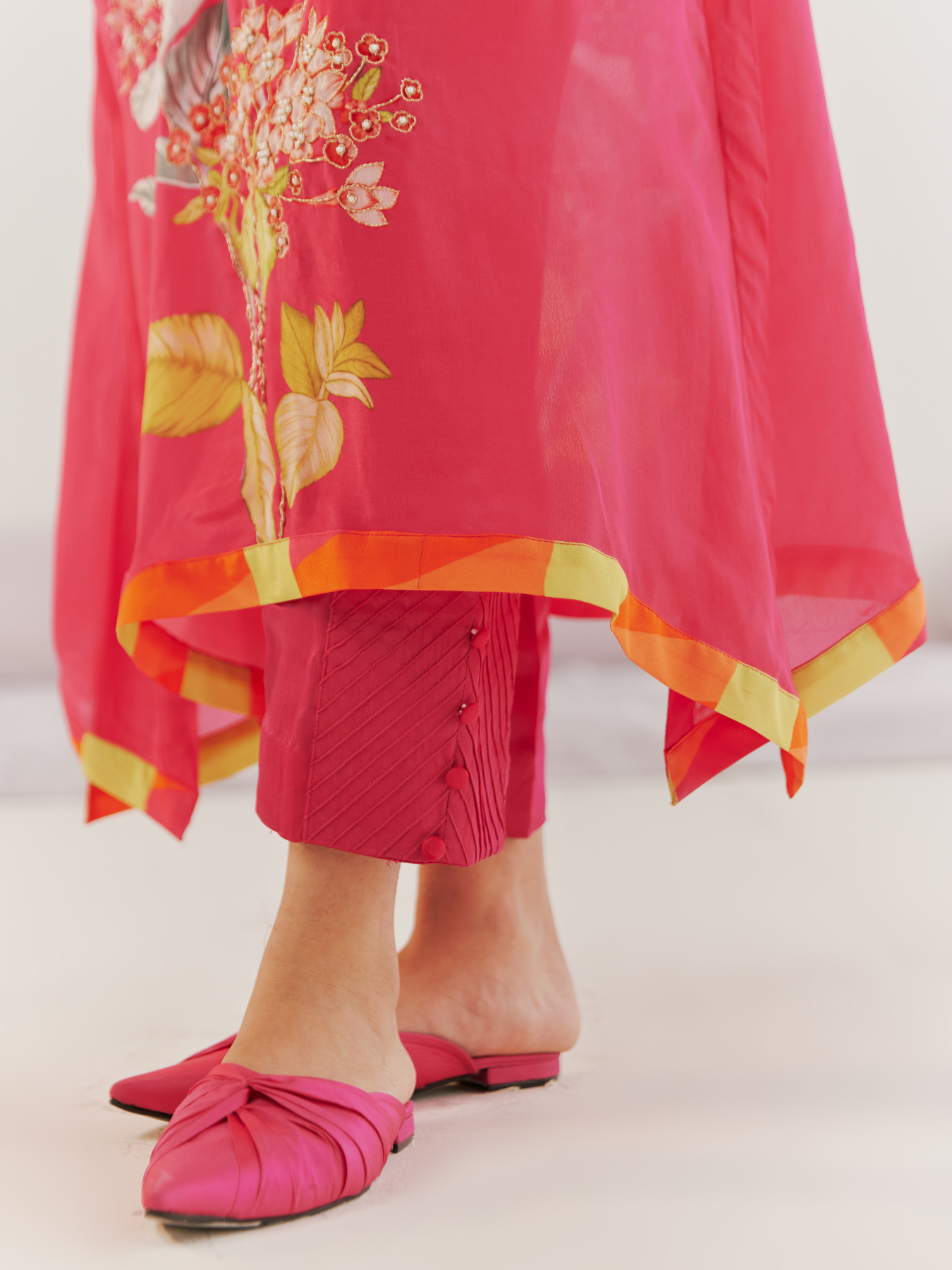 Fuschia Pink Kaftan Set