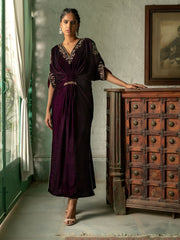 Sanjana Batra- Mulberry Velvet Kaftan