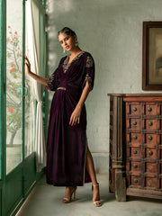 Sanjana Batra- Mulberry Velvet Kaftan