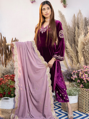 Plum Kurta with Pants