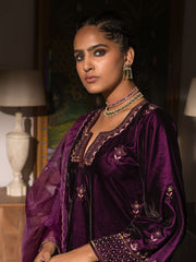 House of Misu- Leelah Velvet Kurta & Sharara Set