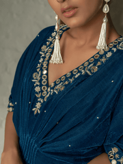 Dusty Teal Velvet Kaftan