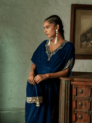 Dusty Teal Velvet Kaftan